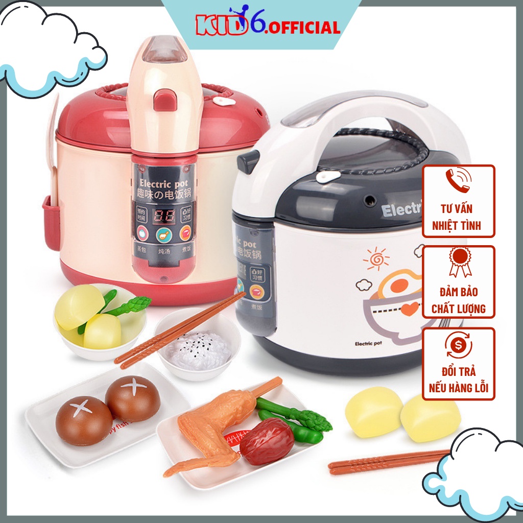 Đồ chơi nấu ăn nhà bếp như thật cho bé gái 3 4 5 6 tuổi kích thước 29X19X18.5cm - KID6.OFFiCIAL