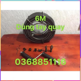 Dây thông cống 6M dạng lò xo dùng tay quay , thông tắc cống, thông bồn cầu, bồn rửa bát,...