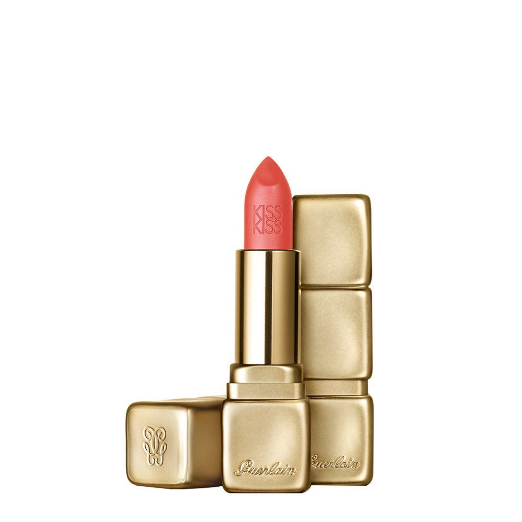 [Chỉ Bán Hàng Auth] Son lì GUERLAIN Kiss Kiss Matte M349 SOFT SAFRAN - Hồng cam san hô