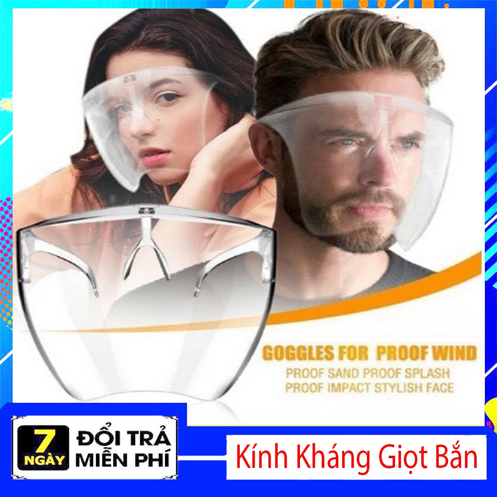 Kính Chống Giọt Bắn Phòng Dịch Bảo Hộ Full Face Trong Suốt - Mặt Nạ Chống Giọt Dầu Văng Bắn...