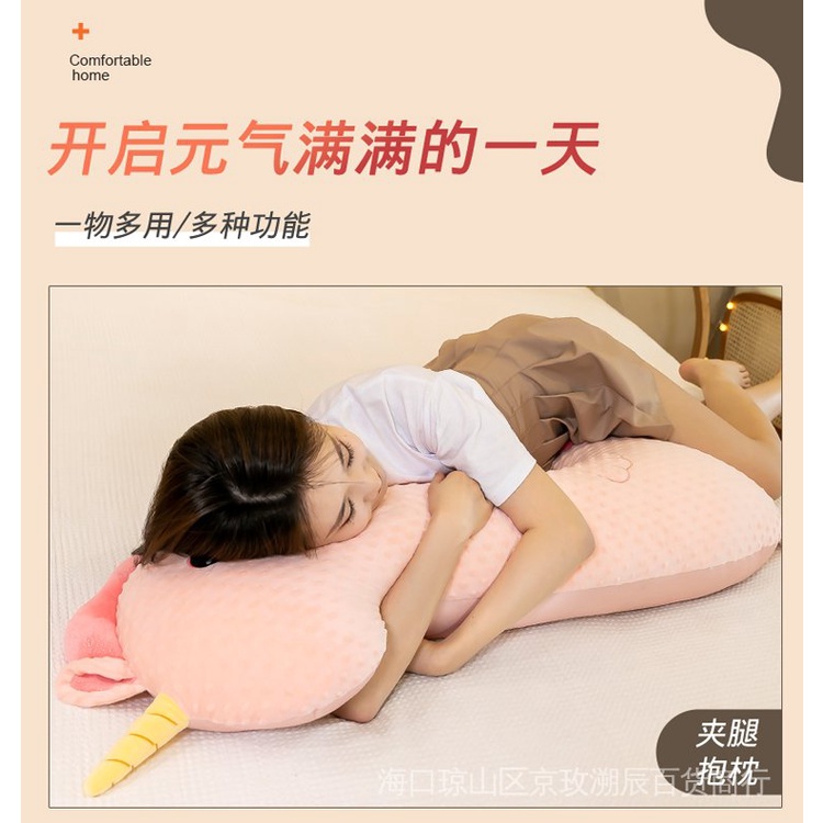 Gối Ôm Dài Hai Mặt Bằng Lụa Lạnh Họa Tiết Khủng Long Dễ Thương Cho Bé Gái