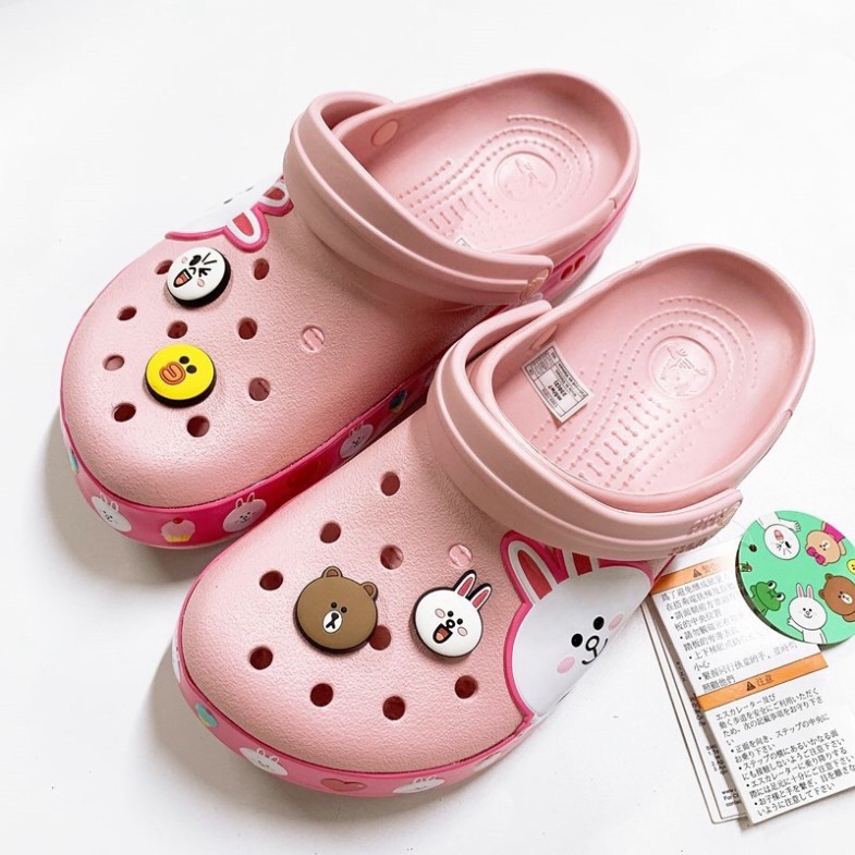 dép cross cho  bé trai , bé gái thỏ cony và gấu brown đế bánh mỳ MAI8UHKAS
