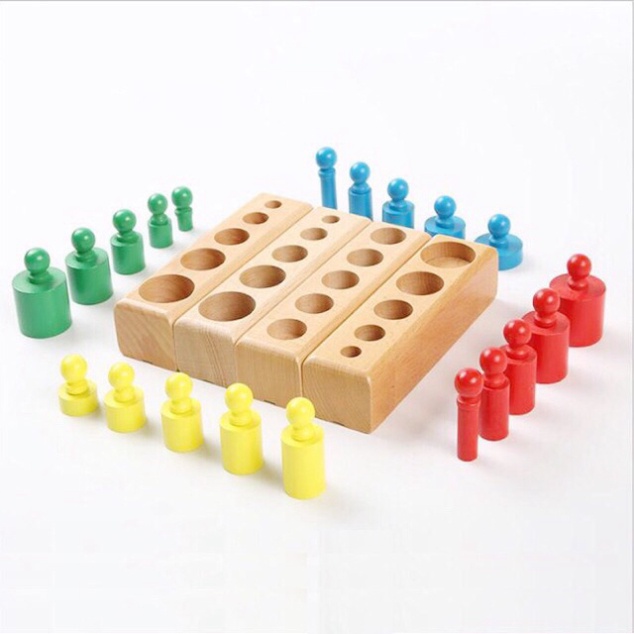 [ẢNH THẬT] SET 4 BỘ NÚM TRỤ PHƯƠNG PHÁP MONTESSORI