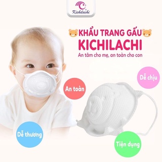 Set 3 khẩu trang cho bé từ 0 đến 2 tuổi Kichilachi an toàn cho bé
