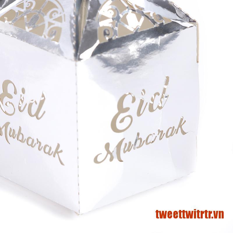 TRTR 10/50PCs Eid Mubarak Candy Box DIY Party Gift Islamic Muslim al-Fitr Eid De