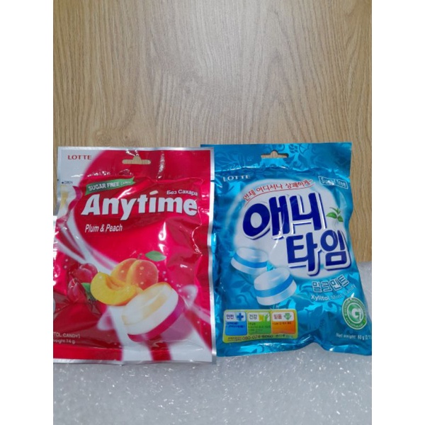 Kẹo Lotte Anytime không đường Hàn Quốc 60g