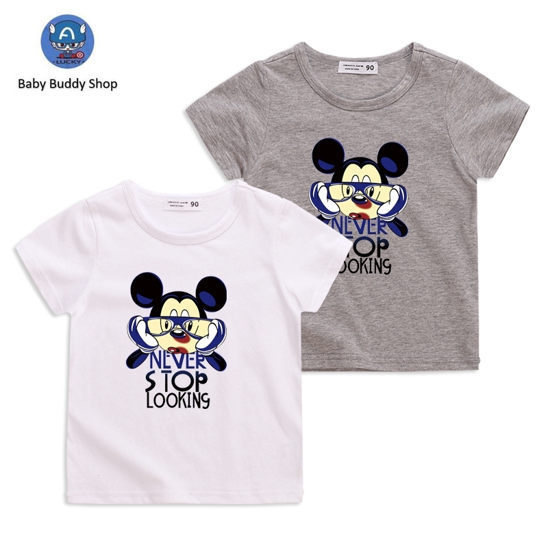 Áo Thun Tay Ngắn In Hình Chuột Mickey 10 Màu