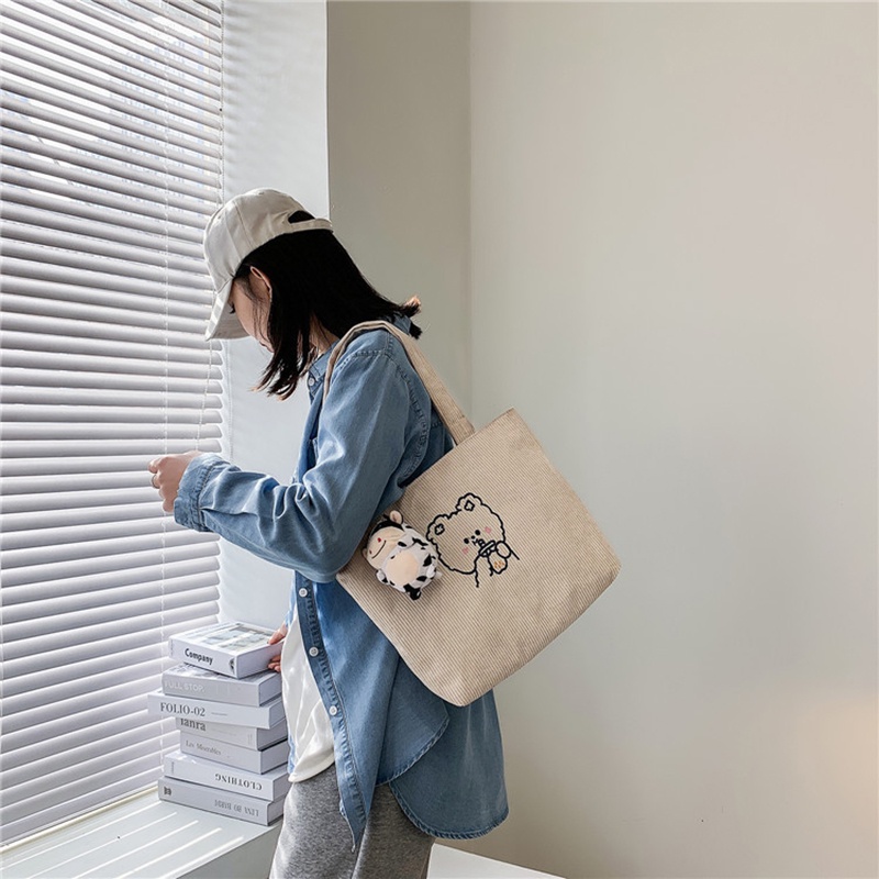 Túi xách IELGY vải nhung phong cách Hàn Quốc dễ thương thời trang