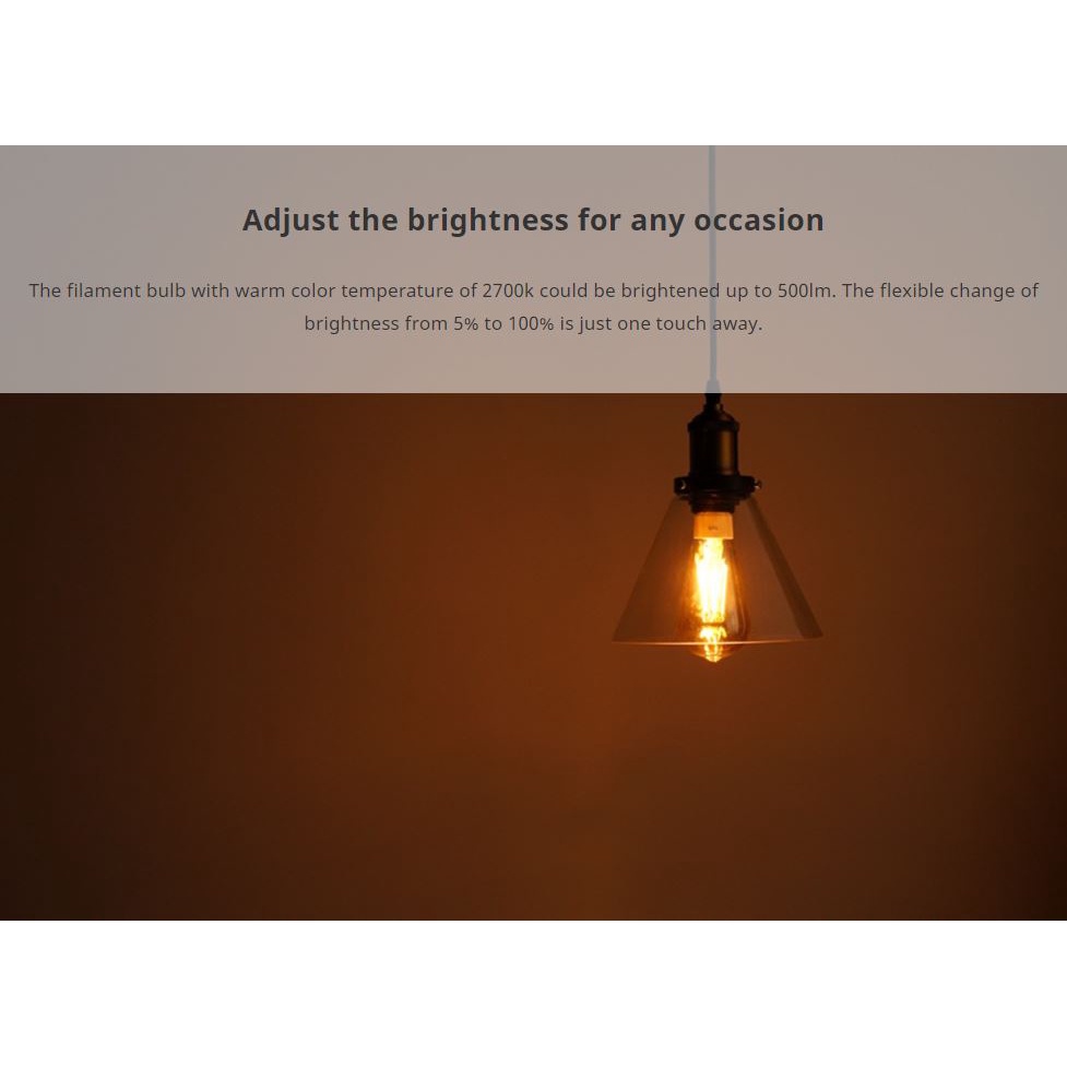 Bóng Đèn Led dây tóc Thông Minh Yeelight Filament Bulb ST64 đui E27 - Hỗ trợ Homekit - Edison vintage