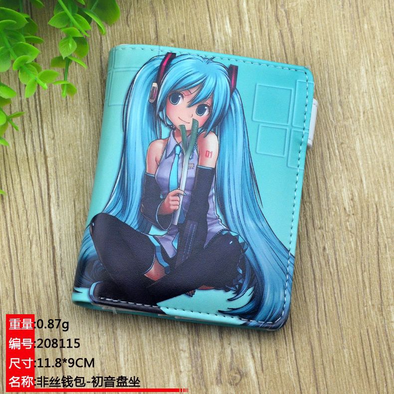 Hatsune Miku Short Wallet Miku Cartoon Printing Anime Coin Purse