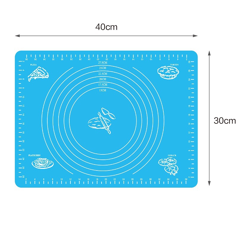Silicone Reusable Nonstick Baking Pastry Rolling Mat Pad Sheet With Measurement 
