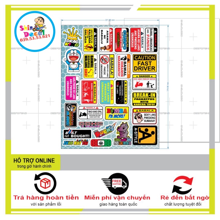 28 LOGO STICKER TRANG TRÍ XE MÁY,ĐIỆN THOẠI - SHINDECAL2