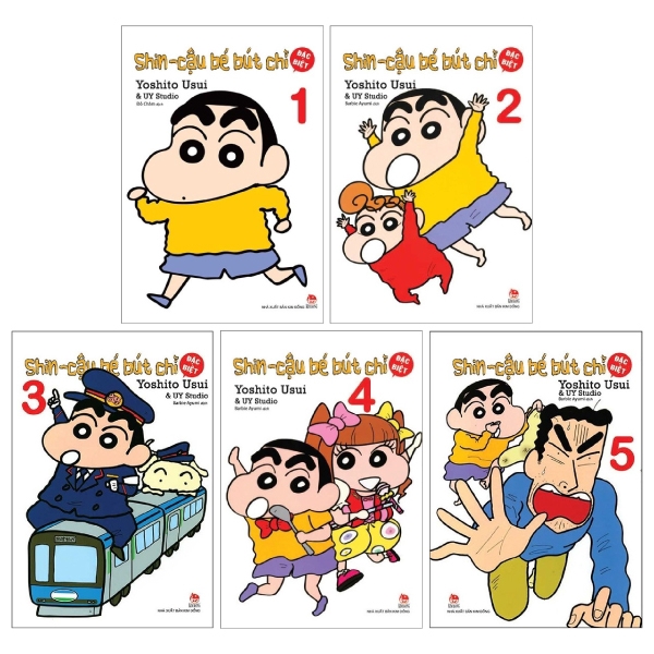 Sách - Combo Shin Cậu Bé Bút Chì - Đặc Biệt (Tái Bản 2019): Tập 1 + 2 + 3 + 4 + 5 (Bộ 5 Tập)