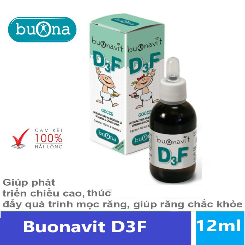 [Kèm Quà Tặng] Buonavit D3F |Bổ sung Vitamin D3 và Flo, giúp duy trì cấu trúc xương và răng, tăng tạo khoáng men răng