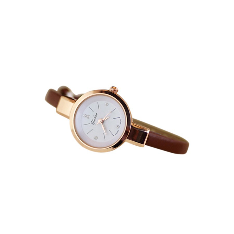 Đồng hồ Quartz Analog dây giả da dành cho nữ