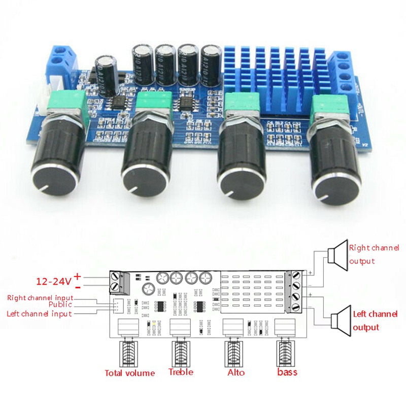 XH-M577 TPA3116D2 Âm thanh công suất cao Op Amps DC 12-24V Hai kênh âm thanh nổi 2 X 80W Bo mạch khuếch đại kỹ thuật số B4-003