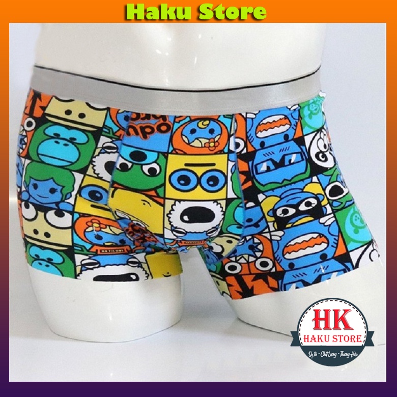Quần lót nam hoạt hình thun lạnh thoáng mát chất co dãn , Quần quần sịp nam doraemon in hình Cute đáng yêu