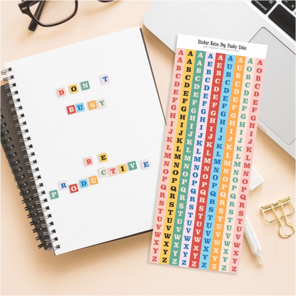 Miếng Dán Trang Trí Hộp Đựng Vật Dụng In Chữ Cái Từ A-z Kiểu vintage DIY