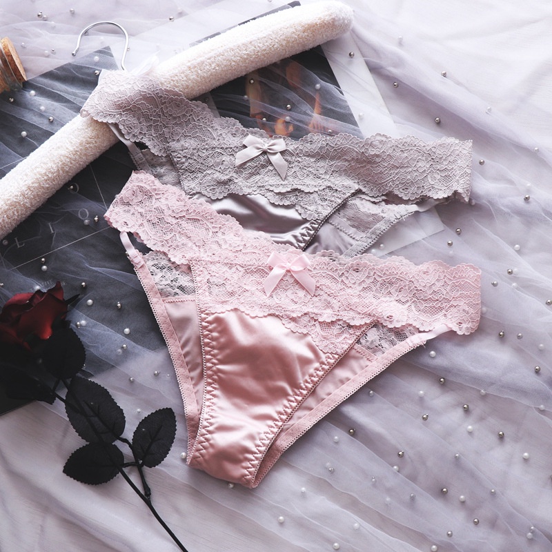 Quần Lót Lụa Ren PinkPlay Cao Cấp Cạp V kiểu Pháp sexy