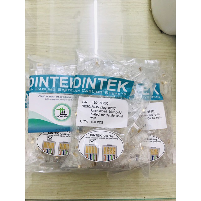 Đầu mạng RJ45 DINTEK UTP Cat.5e (P/N: 1501-88052)