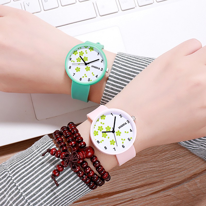 Đồng hồ nữ Shuxia dây silicon cao cấp mặt hoa xanh - MS38 | BigBuy360 - bigbuy360.vn