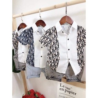 Áo Sơ Mi Họa Tiết Cho Bé Trai (Size 8-23kg)