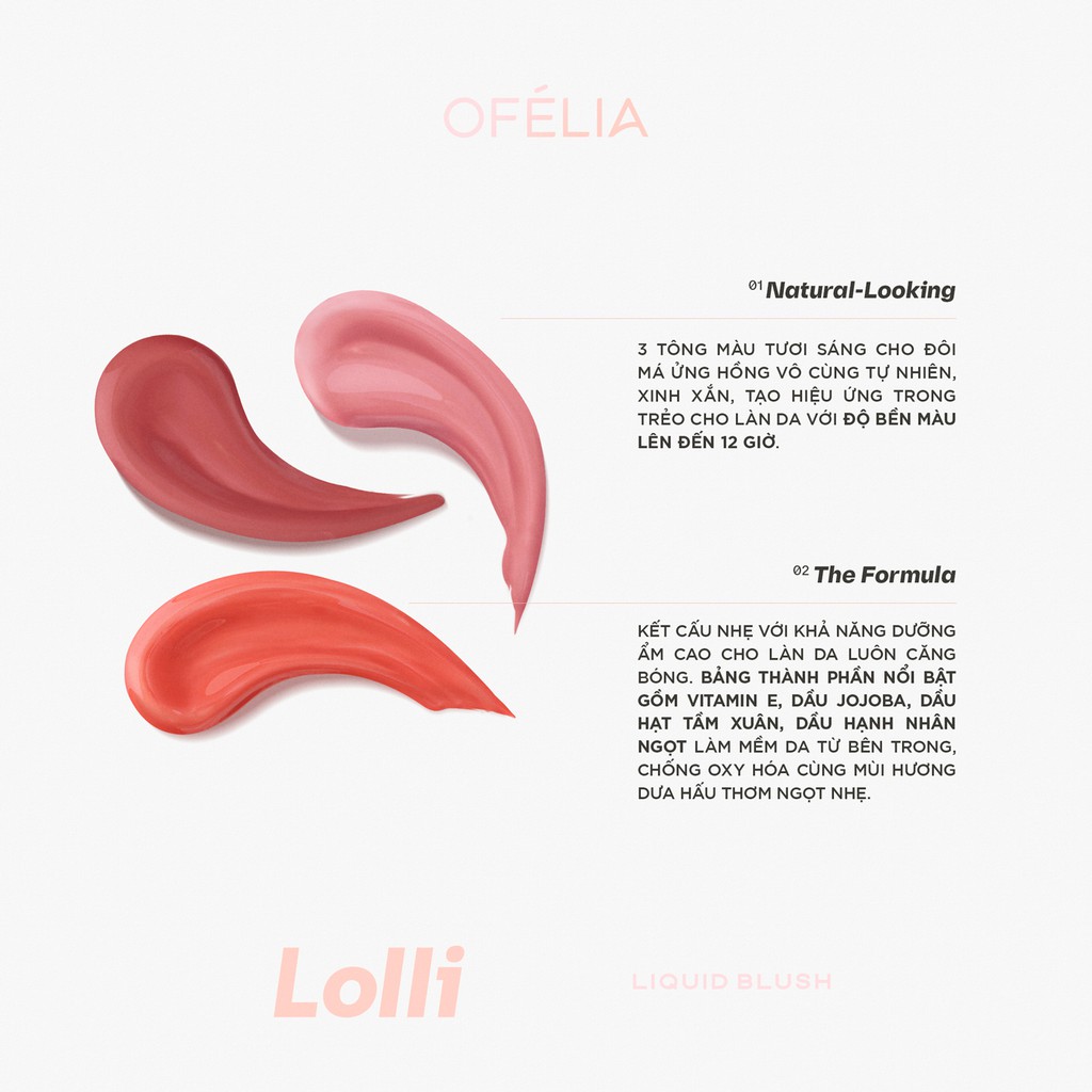 Set Son Và Má Hồng OFÉLIA - Lolli Glow Tint + Lolli Liquid Blush (5g x 3.9g)