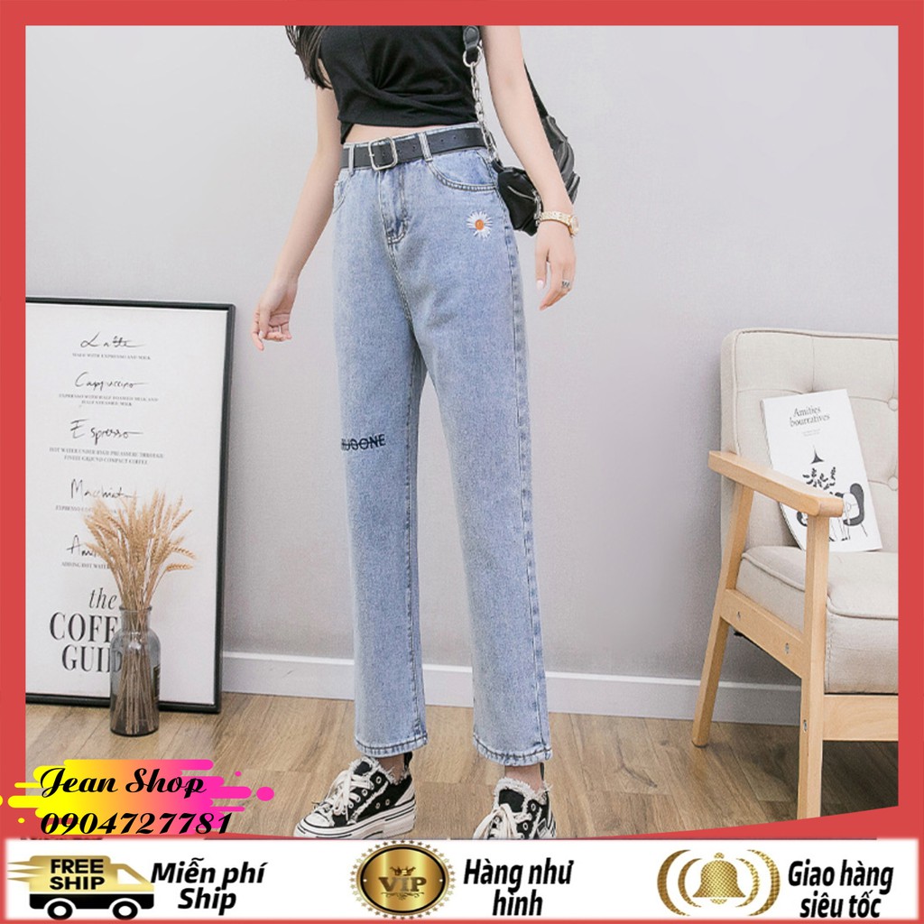 Quần bò nữ 🍎FREE SHIP🍎  Quần jeans nữ đẹp hàng Quảng Châu cao cấp- Quần bò ống suông mẫu mới nhất