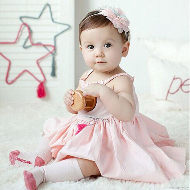 Băng đô dạng lưới co dãn phối nơ bản to dễ thương cho bé gái