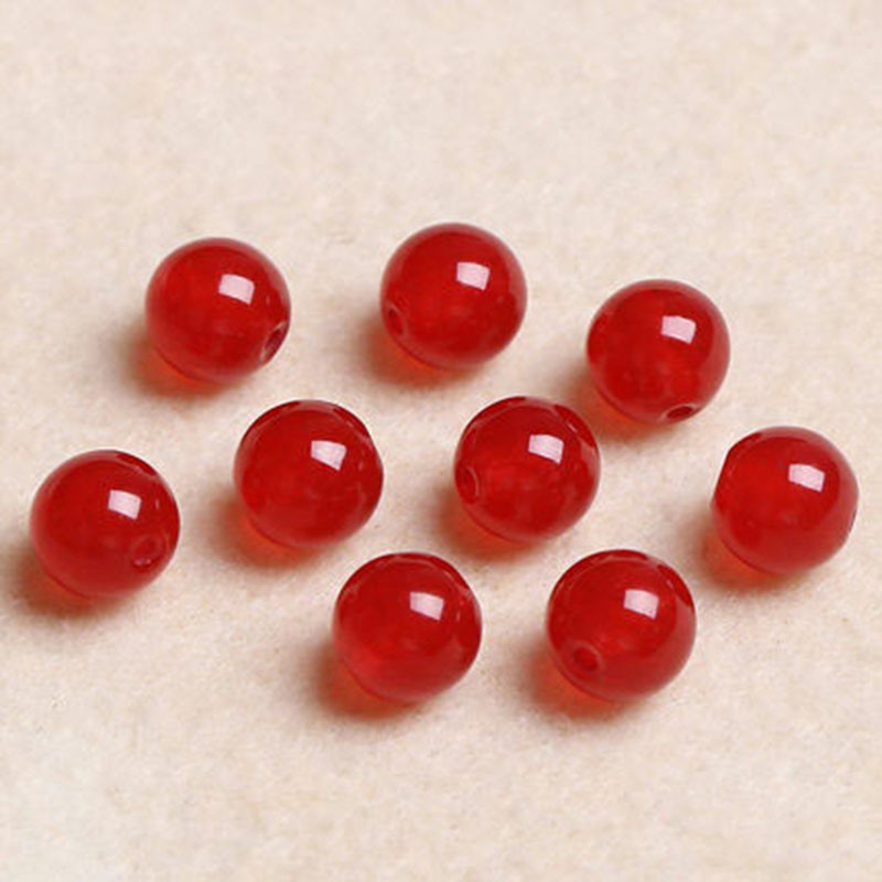 4a màu đỏ tự nhiên chalcedony pha lê chính hãng thạch anh một hạt trang sức tự làm