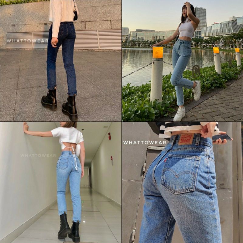 Thanh lý mới giá mua gốc Quần jeans baggy lưng cao Lev sz 27 form đẹp