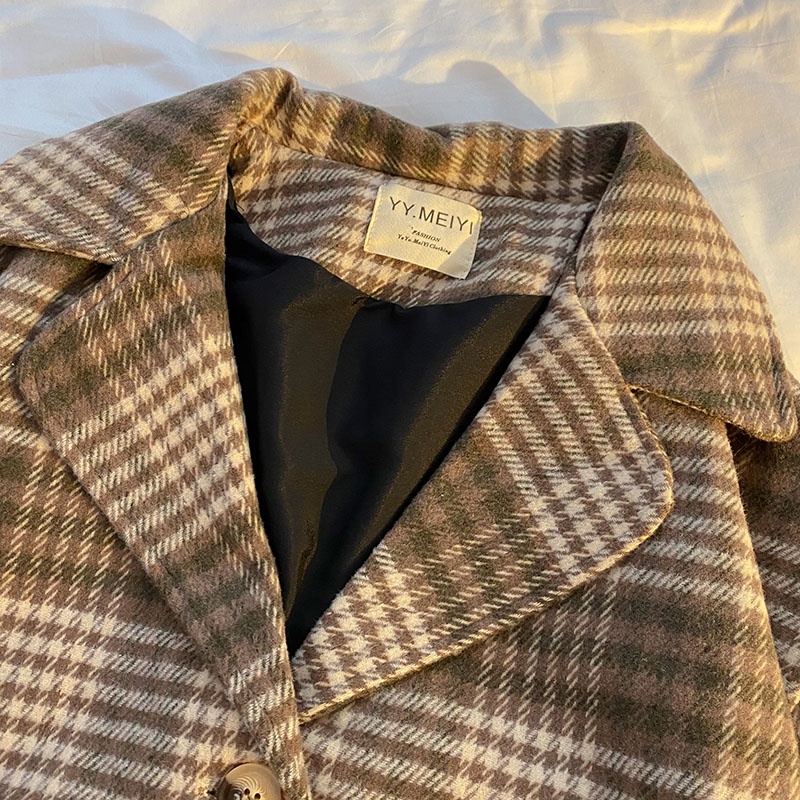 Áo vest dạ caro dáng rộng 6563