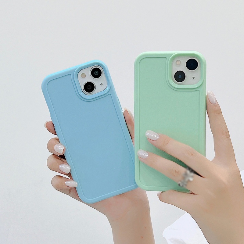 Ốp Điện Thoại Silicon Chống Sốc Chống Rơi Màu Kẹo Cho iPhone 14 13 12 11 Pro Max XS XR