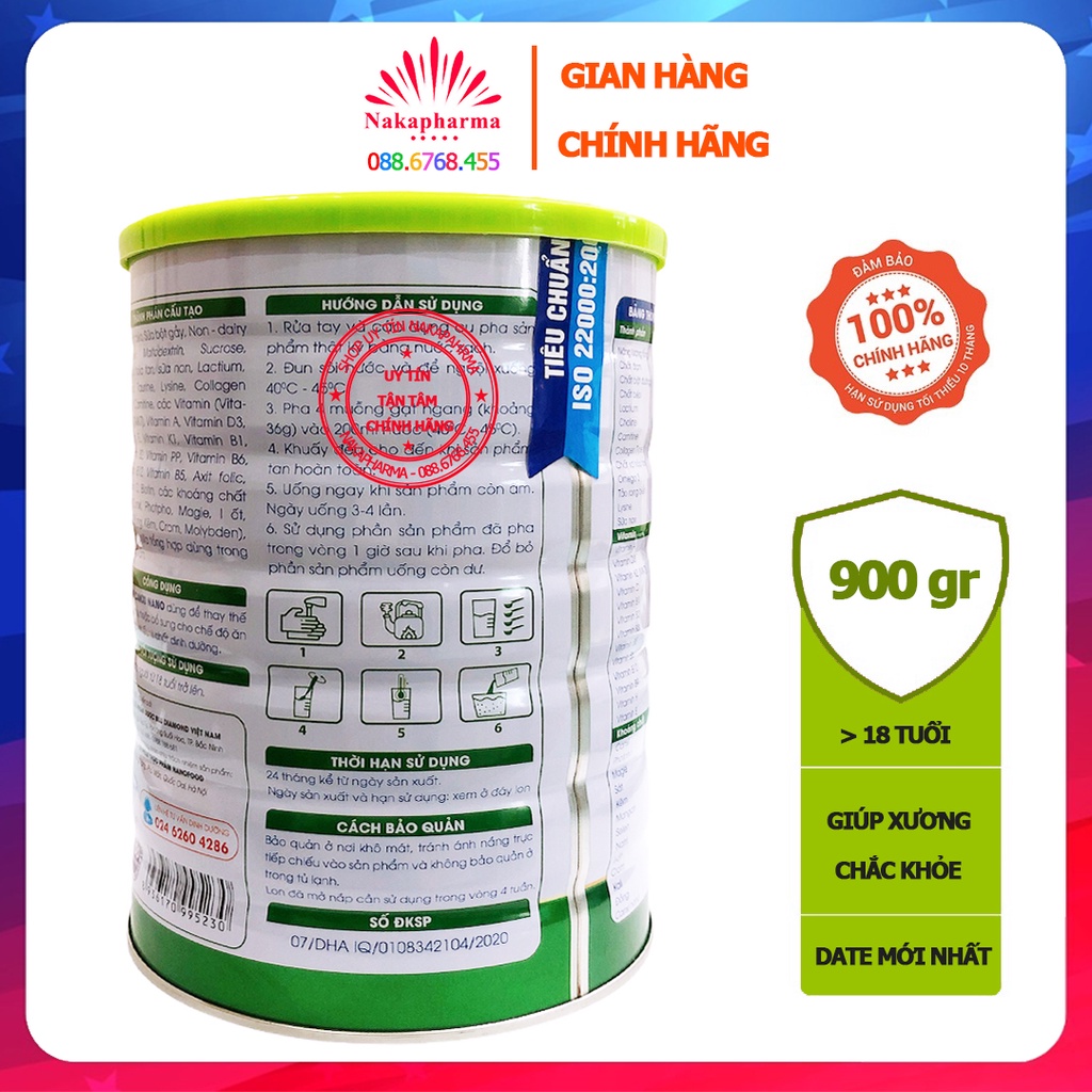 Sữa bột DHA IQ Canxi Nano Colostrum 900g – Giúp xương khớp chắc khỏe