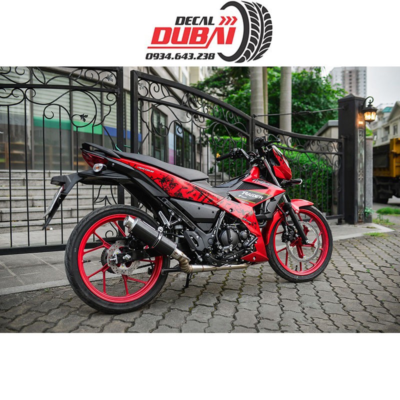 TEM TRÙM RAIDER STYLE SATRIA ĐỎ CAO CẤP