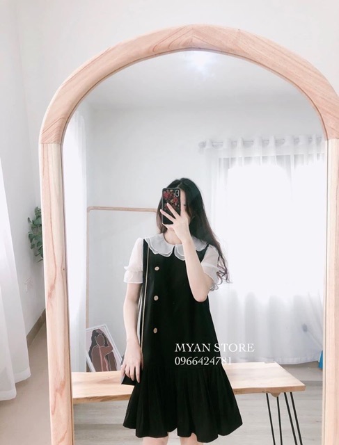 Váy suông cổ voan tiểu thư nữ VAY024 | BigBuy360 - bigbuy360.vn