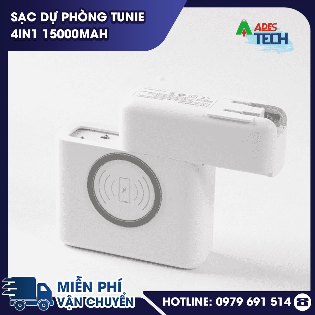 Sạc Dự Phòng Tunie 4in1 10,000 mah & 15000 mAh ver 1 / ver 1.5 | Hỗ Trợ Sạc Nhanh | Kèm Cáp Sạc | Sạc Không Dây