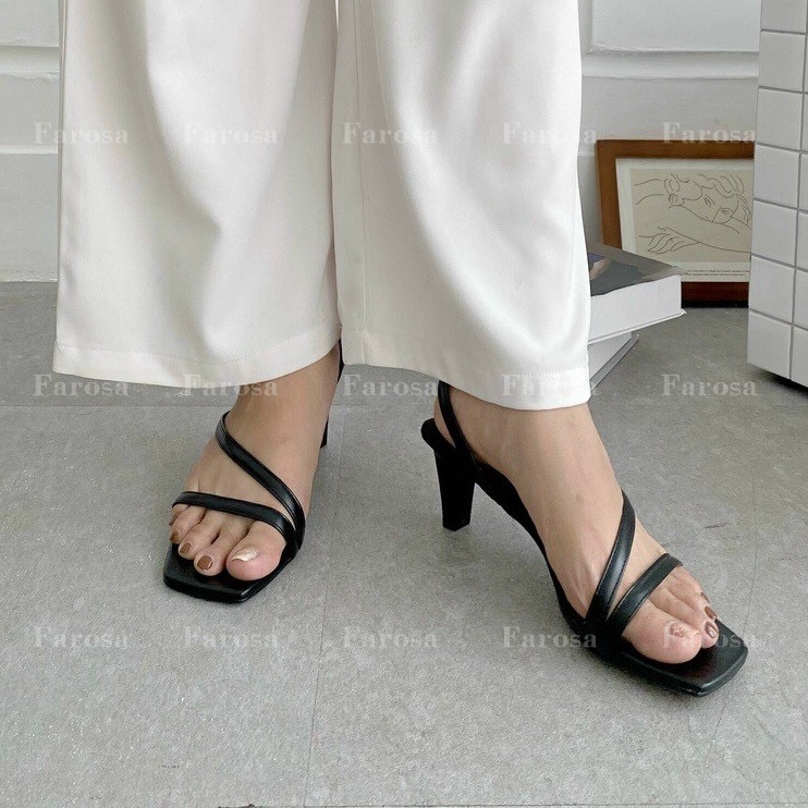 Dép sandal quai chéo nữ FAROSA gót nhọn 7 cm cách điệu tinh tế - E28