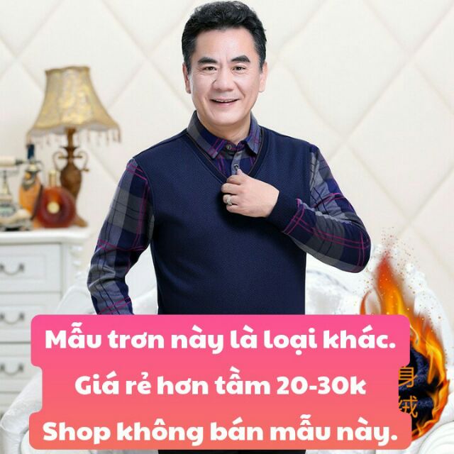 - Áo len phối sơ mi trong lót nỉ cho bố