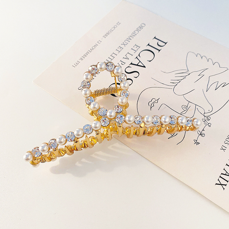 Kẹp tóc trang trí ngọc trai giả phong cách Hàn Quốc dịu dàng nữ tính jepit rambut korea jepitan rambut korea jepit rambut besar