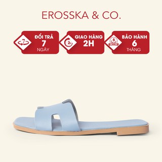 Dép đi biển thời trang Erosska 2021quai chữ H màu xanh - DE036