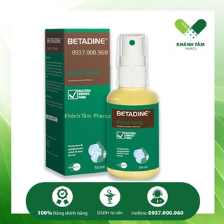 ! BETADINE Throat Spray 50ml - Dung dịch xịt họng [povidin, povidine, betadin]
