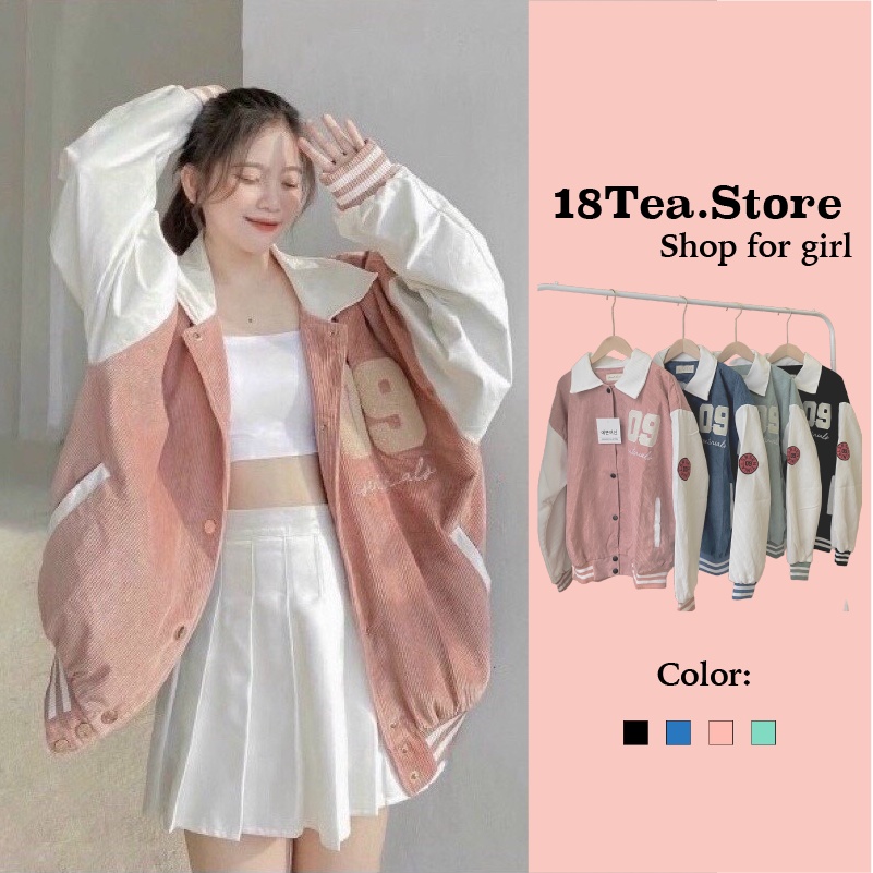 Áo Khoác Bomber 2 lớp 18teastore chất nhung tăm lót dù bên trong form to số 09 - Hàng mới về