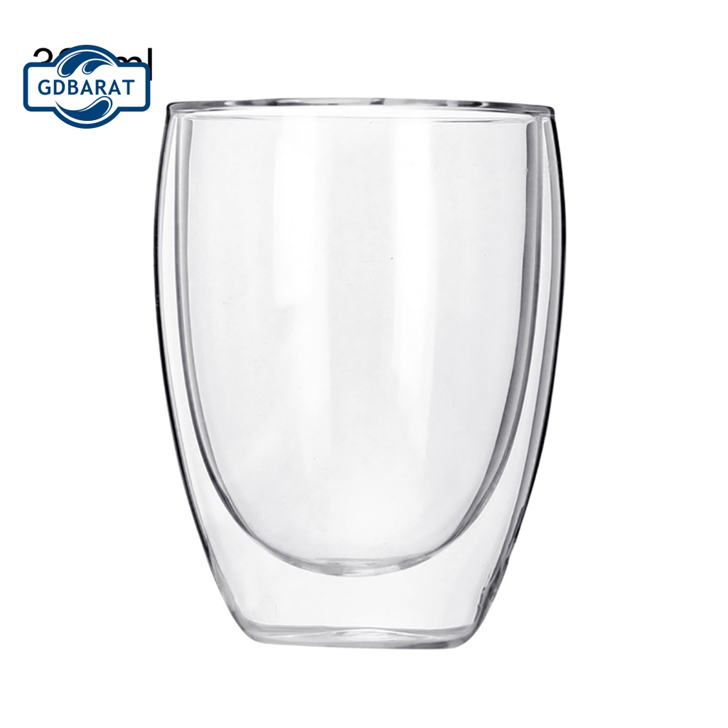 [NYCA Stock] Cốc Uống Sữa Hai Lớp Bằng Thủy Tinh Bề Mặt Mịn