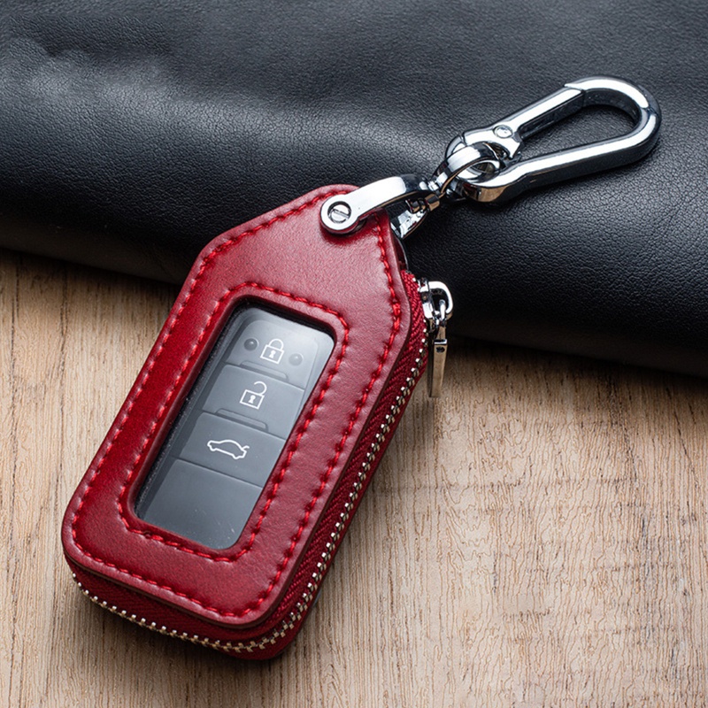 Túi Da PU Đựng Chìa Khóa Xe Hơi Có Khóa Kéo / Nút Nhấn