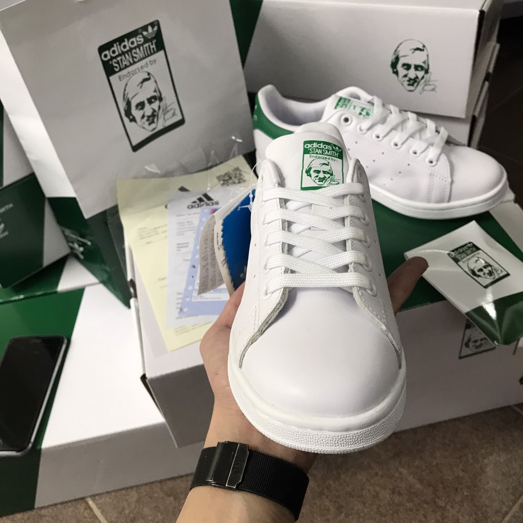 (Full Phụ Kiện + Box Bảo Vệ) Giày Stan Smith gót xanh 1;1