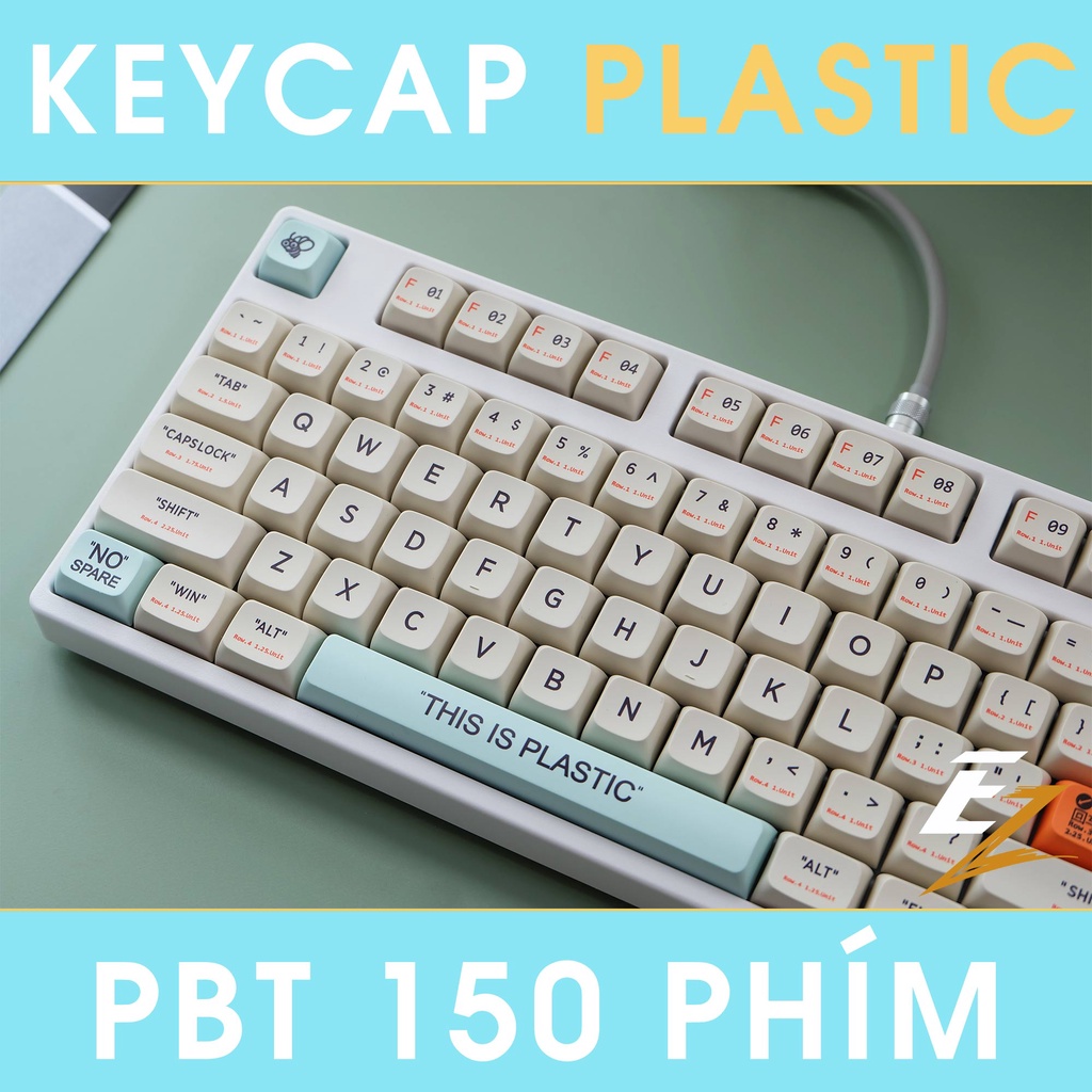 Keycap Cho Bàn Phím Cơ Plastic Thick PBT Dyesub 150 Phím XDA Profile Của EZPC