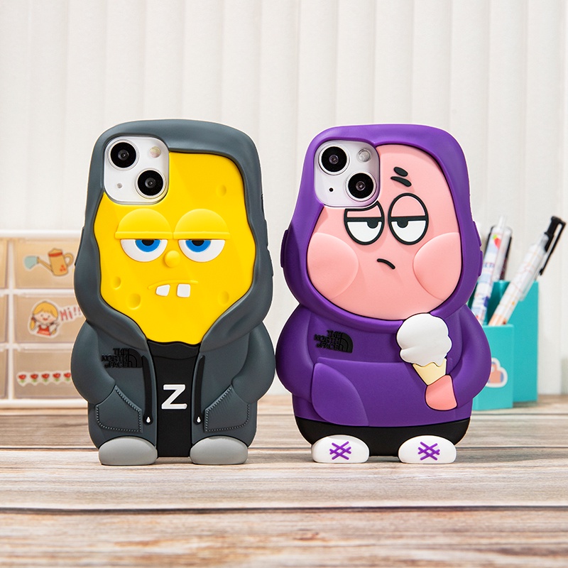 Ốp Điện Thoại Hình SpongeBob Màu Đen Cho iPhone13Pro iP12Pro XR iPhone11 12Promax 13Promax 11 12 13