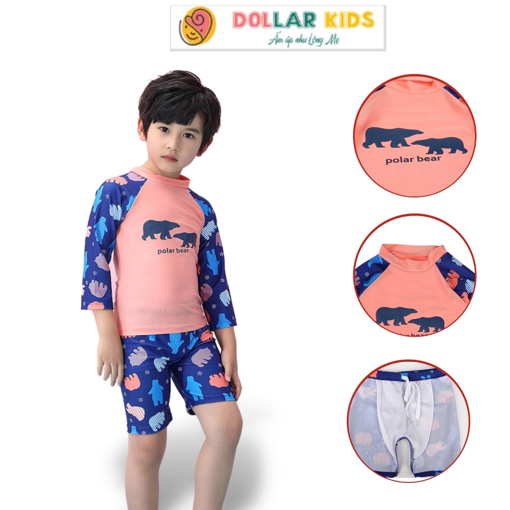 Bộ Đồ Bơi Trẻ Em Dollarkids In Hình Gấu Dành Cho Bé Trai Từ 10kg Đến Size Đại