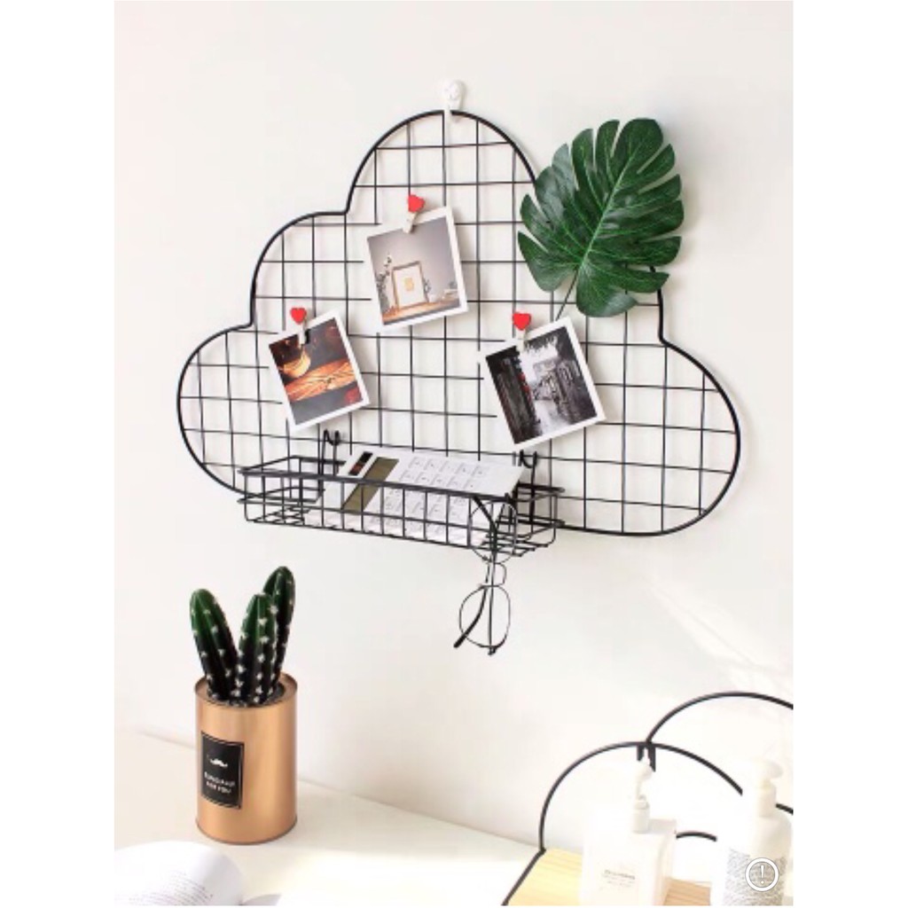 Lưới sắt trang trí nhiều kích cỡ TẶNG KÈM BỘ DECOR: LÁ, ẢNH, KẸP ẢNH, ĐINH TREO, DÂY ĐÈN